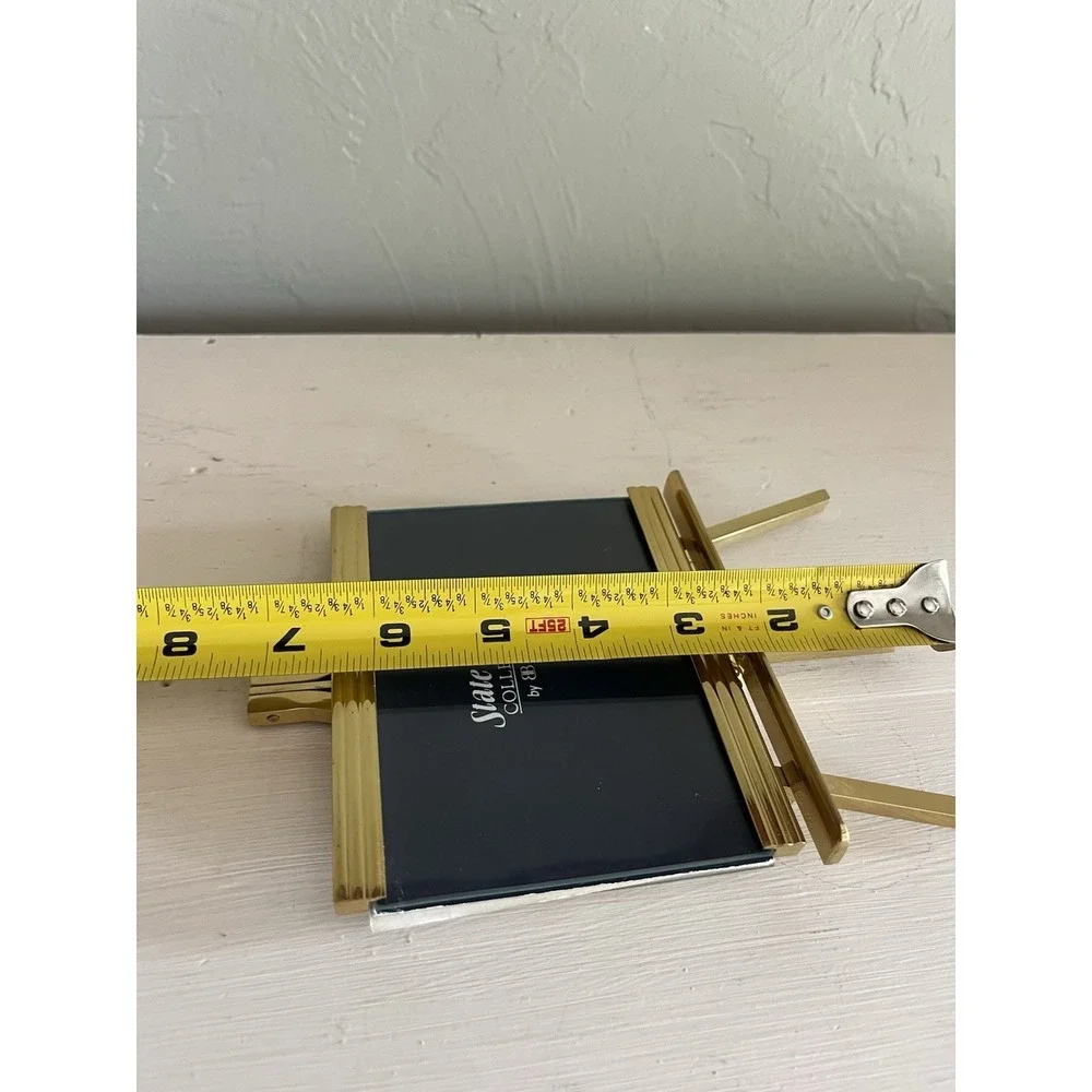 State Street Collection Burnes Photo Picture Frame Easel Stand Brass 3x5 Vintage